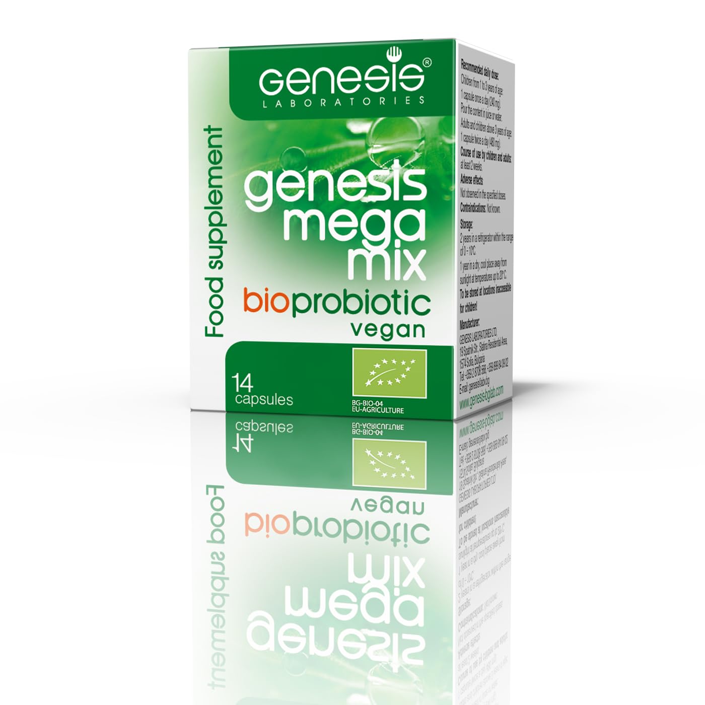 Genesis LABORATORIES MegaMix BIO Probiotic for Gut Health Capsules, 14 Capsules