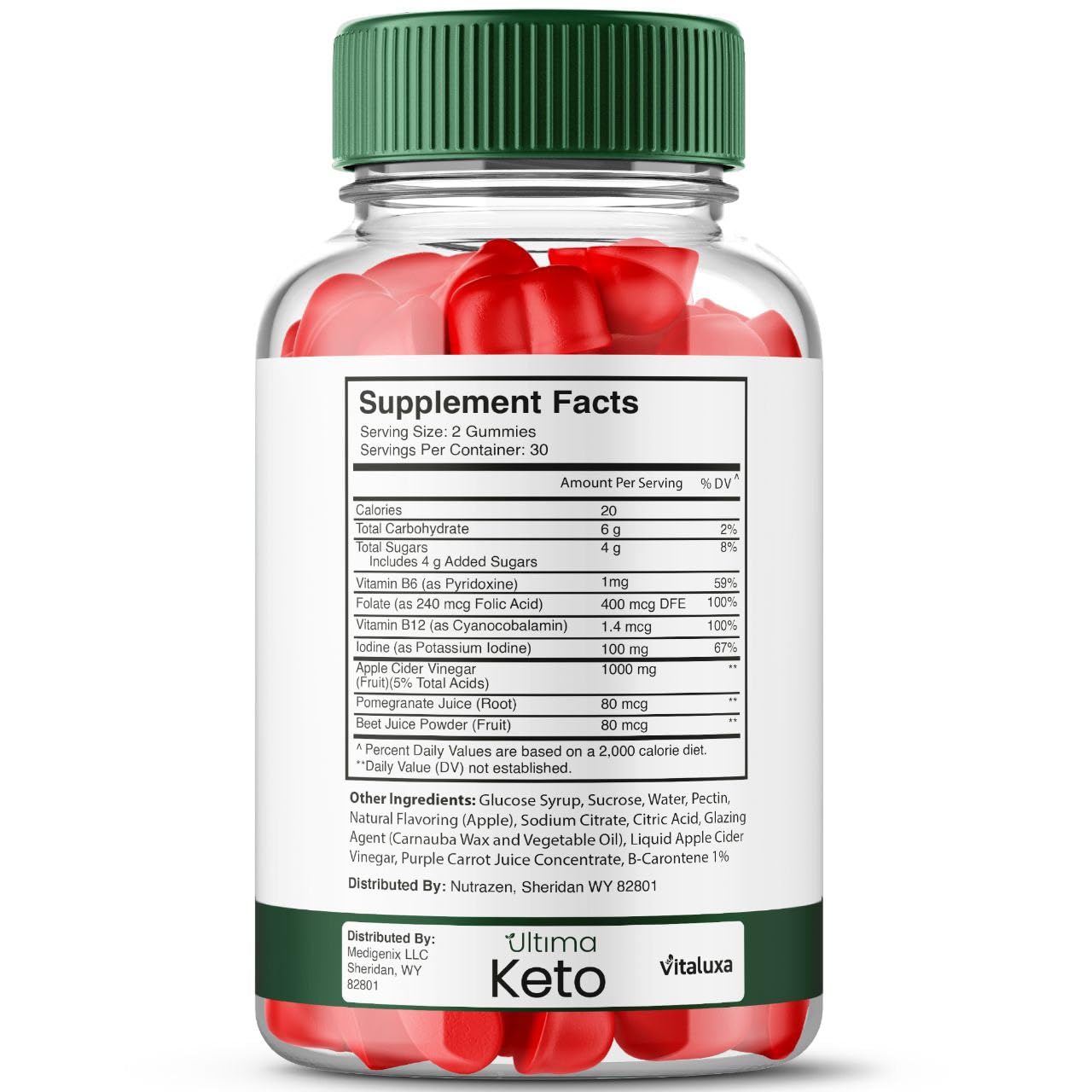 Vitaluxa Ultima Keto ACV Gummies 60 Count