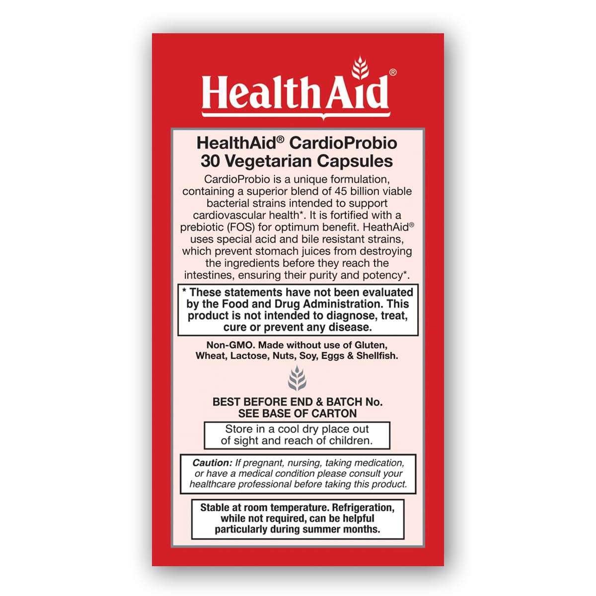 HealthAid CardioProbio Gut-Heart Probiotic Capsule 30 Capsules