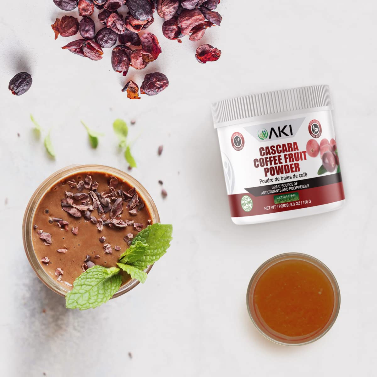AKI Organic Cascara Coffee Fruit Extract Powder 5.3 oz