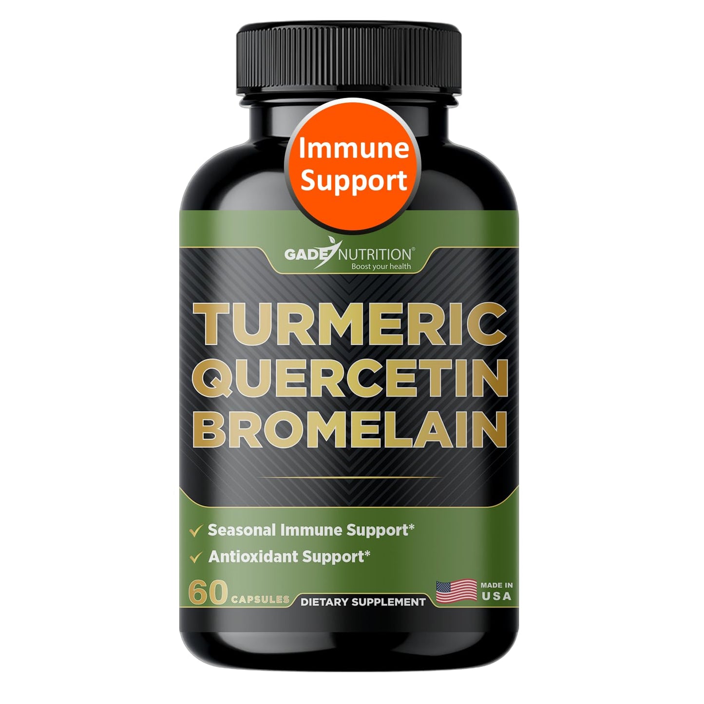 GADE NUTRITION BOOST YOUR HEALTH Turmeric Quercetin with Bromelain 60 Capsules
