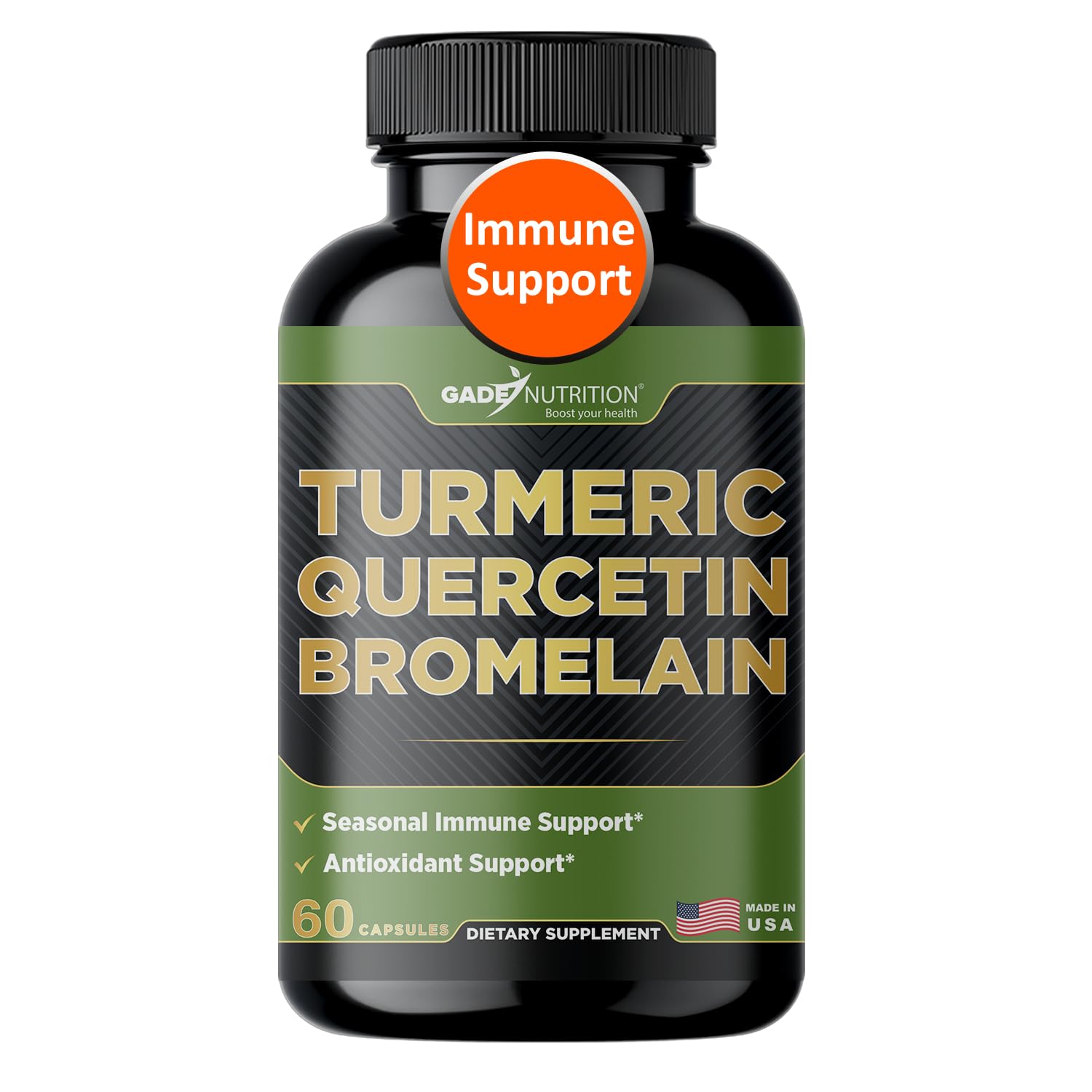 GADE NUTRITION BOOST YOUR HEALTH Turmeric Quercetin with Bromelain 60 Capsules