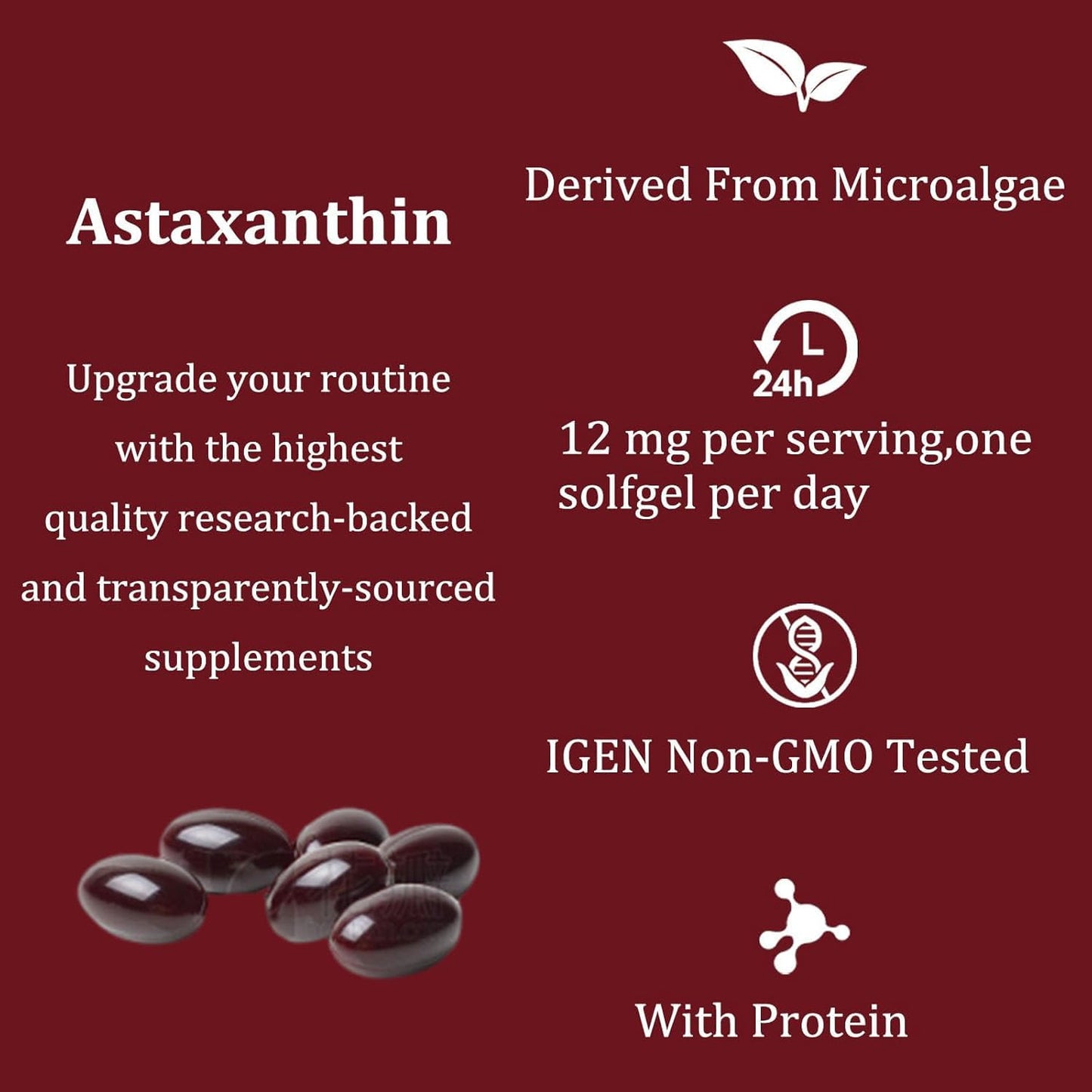 Yoqpoe Astaxanthin 12mg Softgel, 1 Count