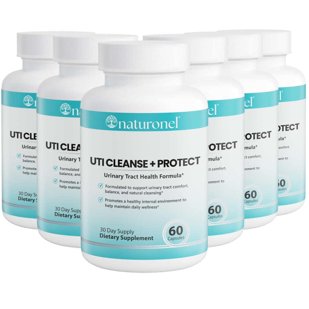Naturonel UTI Cleanse + Protect Urinary Tract Support with D-Mannose, Cranberry, Hibiscus & Dandelion Advanced Formula Capsule 60 Count
