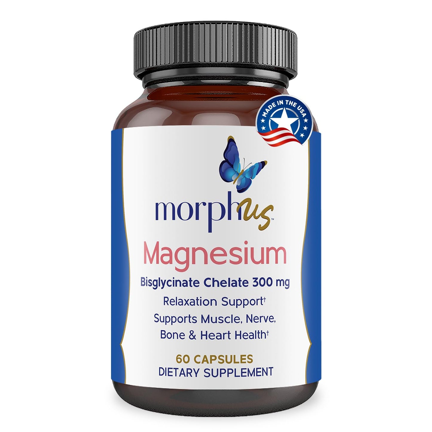 MORPHUS Magnesium Bisglycinate Chelate 300mg, Capsules, 60 Capsules