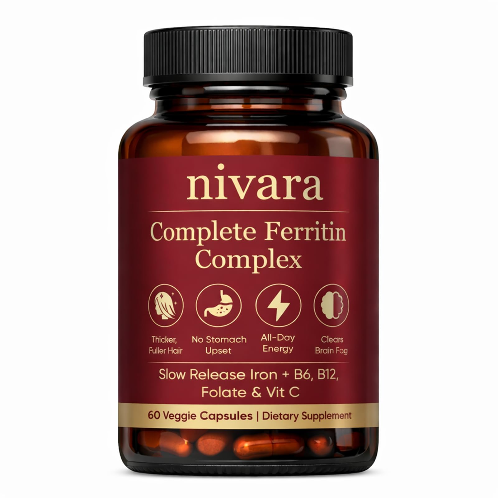 DXWXH Nivara Ferravital Complete Ferritin Complex 60 Capsules