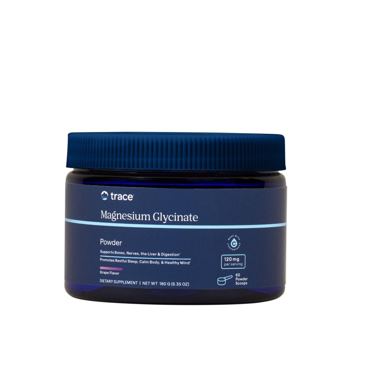 Trace Minerals Grape Magnesium Glycinate Powder, 6.35 Ounce
