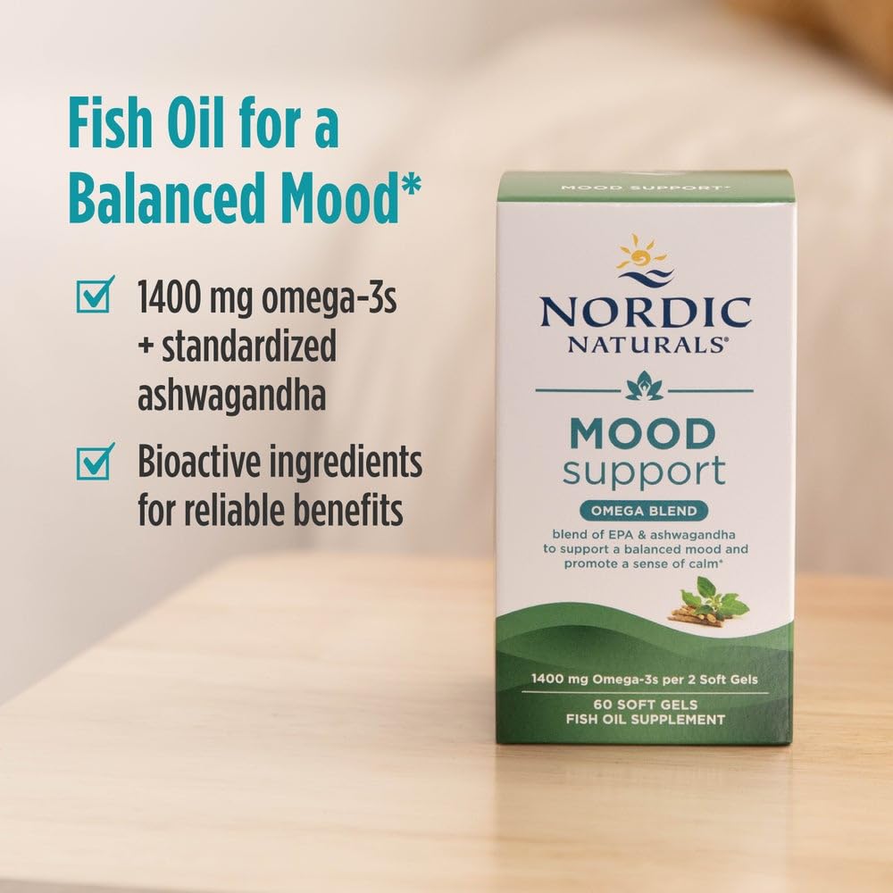 Nordic Naturals Mood Support Omega-3 1400mg EPA+DHA Softgel 60 Count