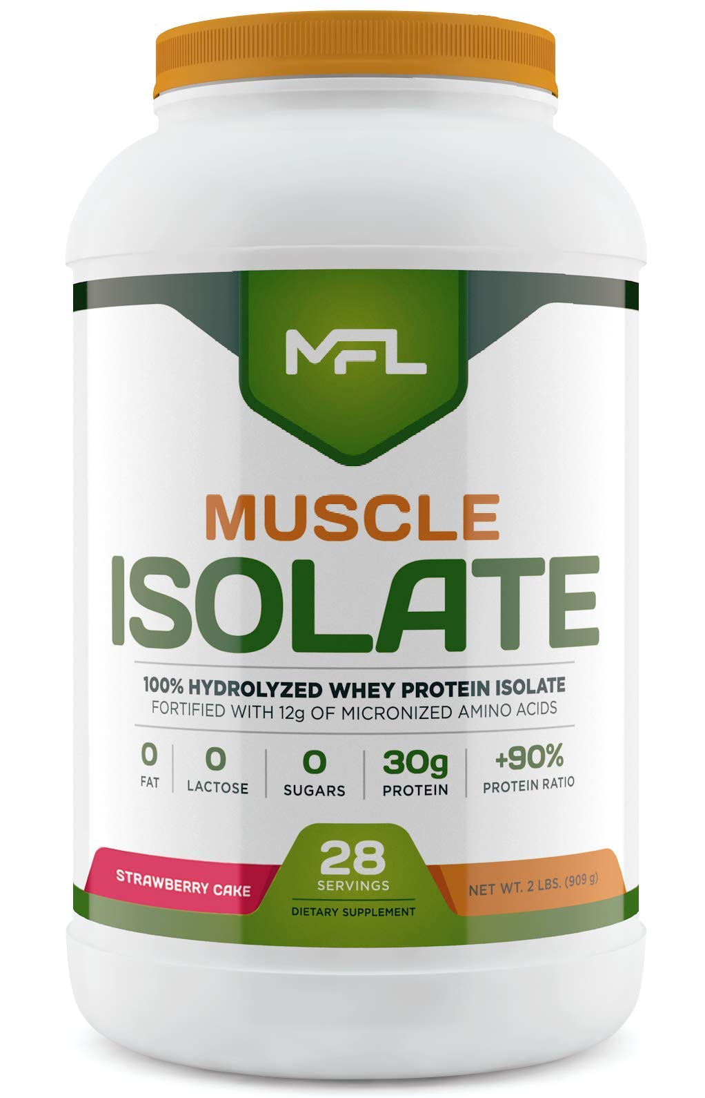 MUSCLE FOOD LABS 100% Isolate Whey Protein Powder, 2 lb, 32 Servings