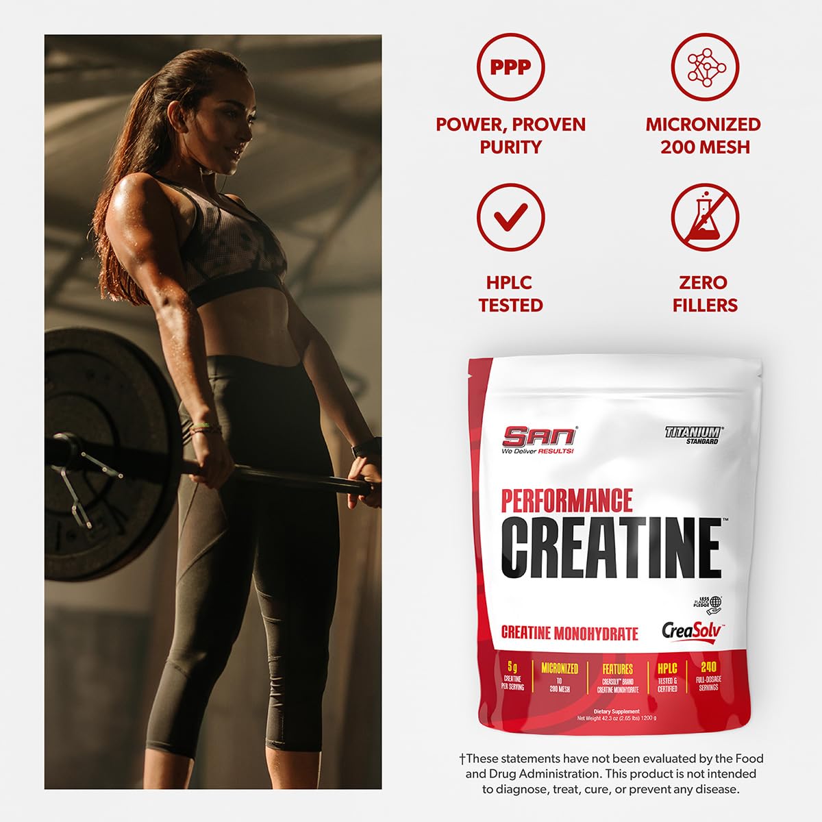 SAN Performance Creatine 1200g Powder, 42