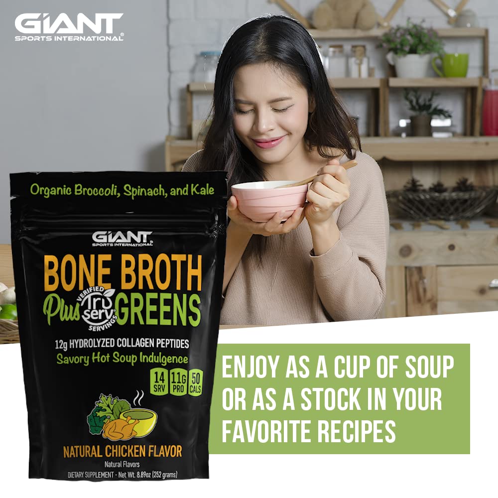 Giant Bone Broth Collagen Plus Greens Powder 8.89 Ounce