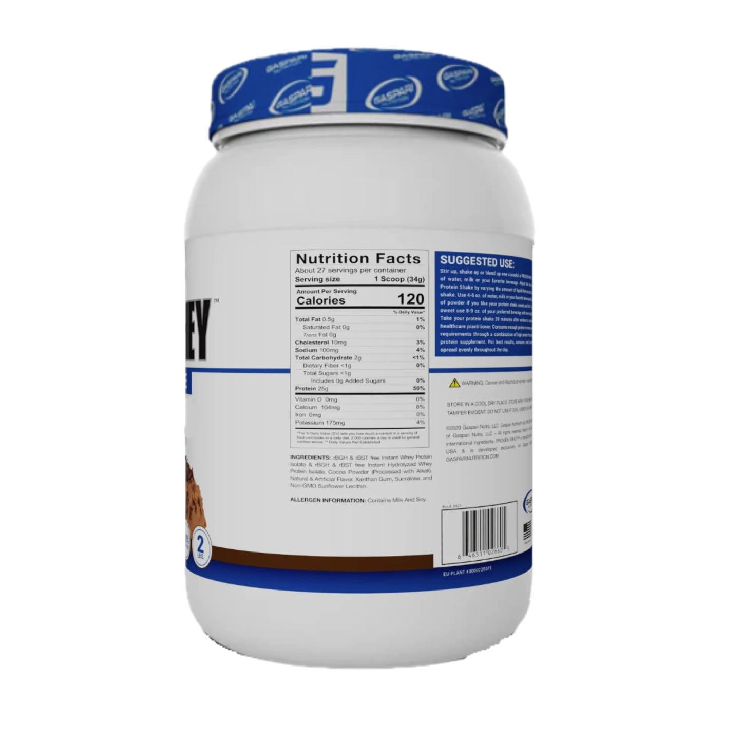 Gaspari Nutrition Proven Whey 100% Hydrolyzed Whey Isolate Protein Powder, Lactose Free, Low Carb, Low Sugar, Chocolate Ice Cream, 4 Pound, 64 Servings