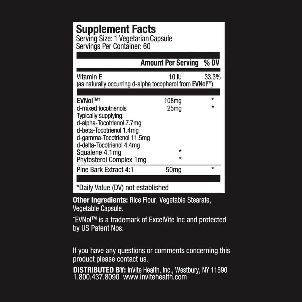 Invite Health Tocotrienal + Pine Bark Extract Capsules, 120 Count