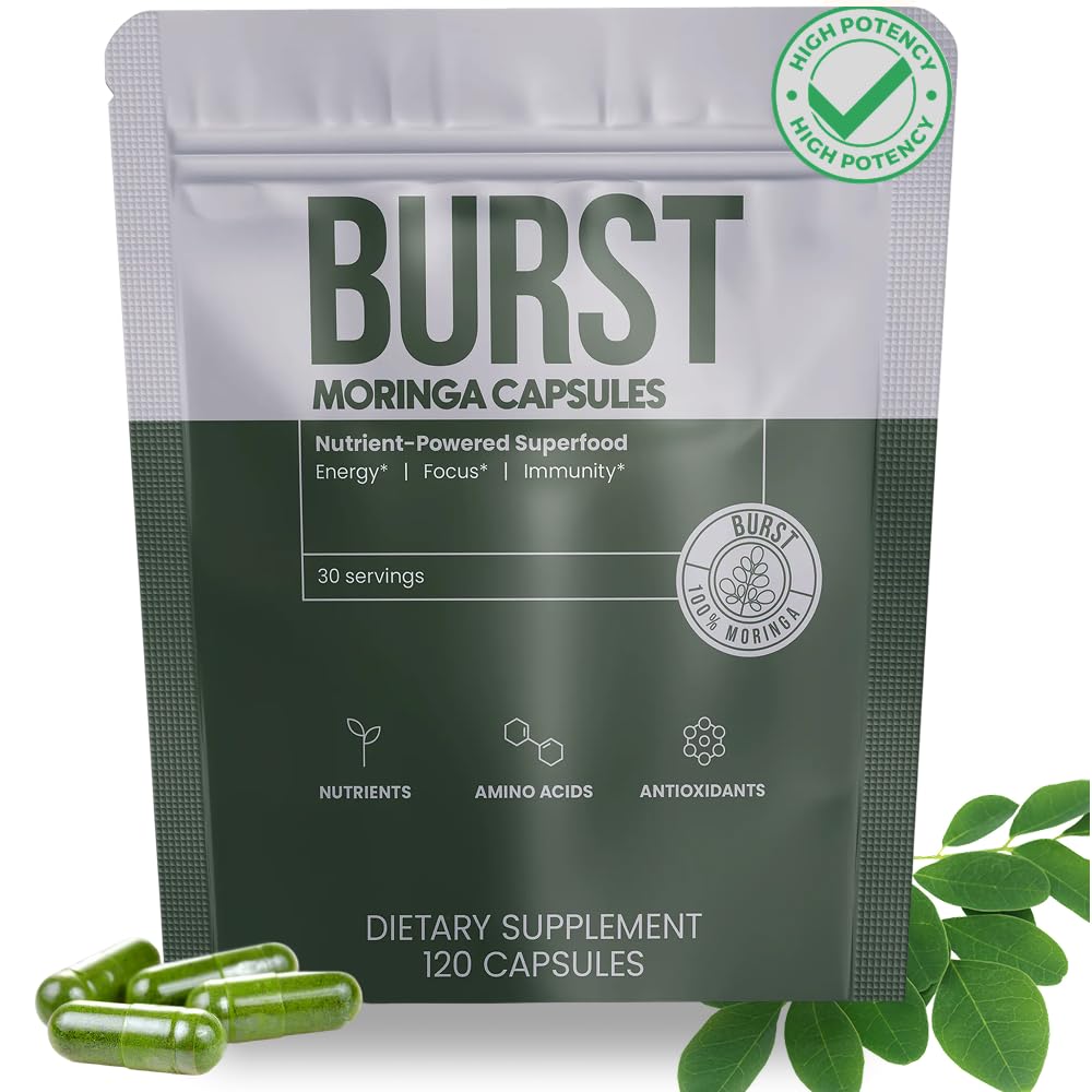Moringa Burst Organic Moringa Capsules 120 Count