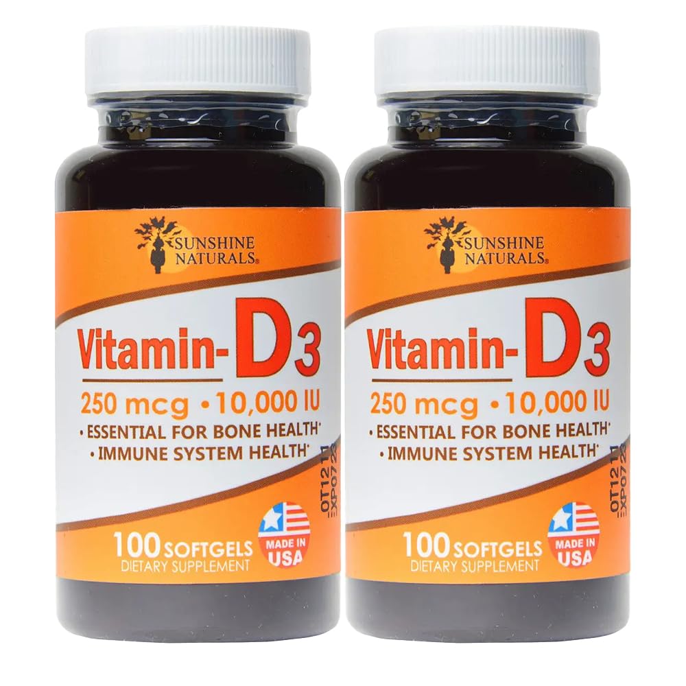 Sunshine Naturals Vitamin D3 Dietary Supplement Softgels 200