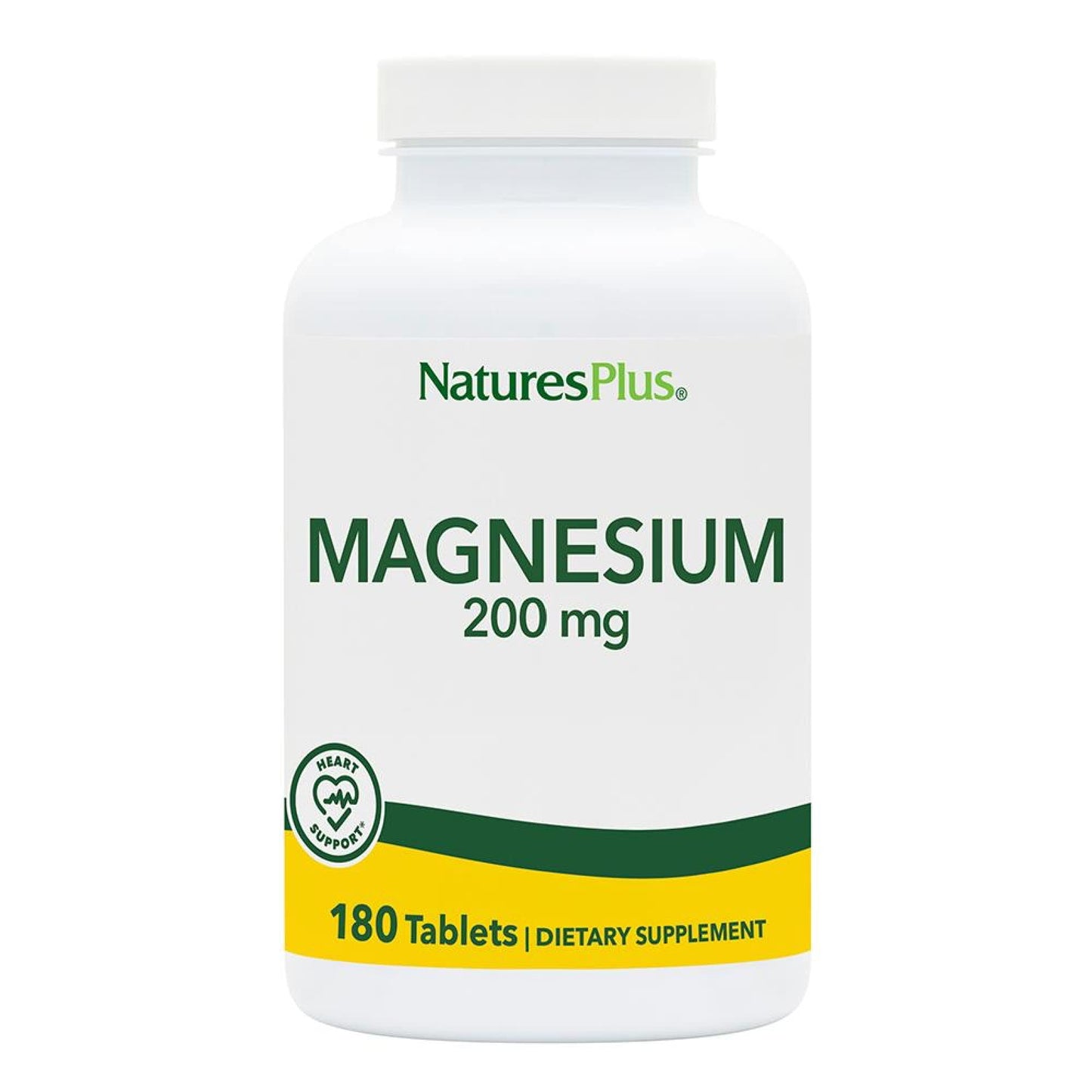 NaturesPlus Magnesium 200 mg Tablets, 180 Count