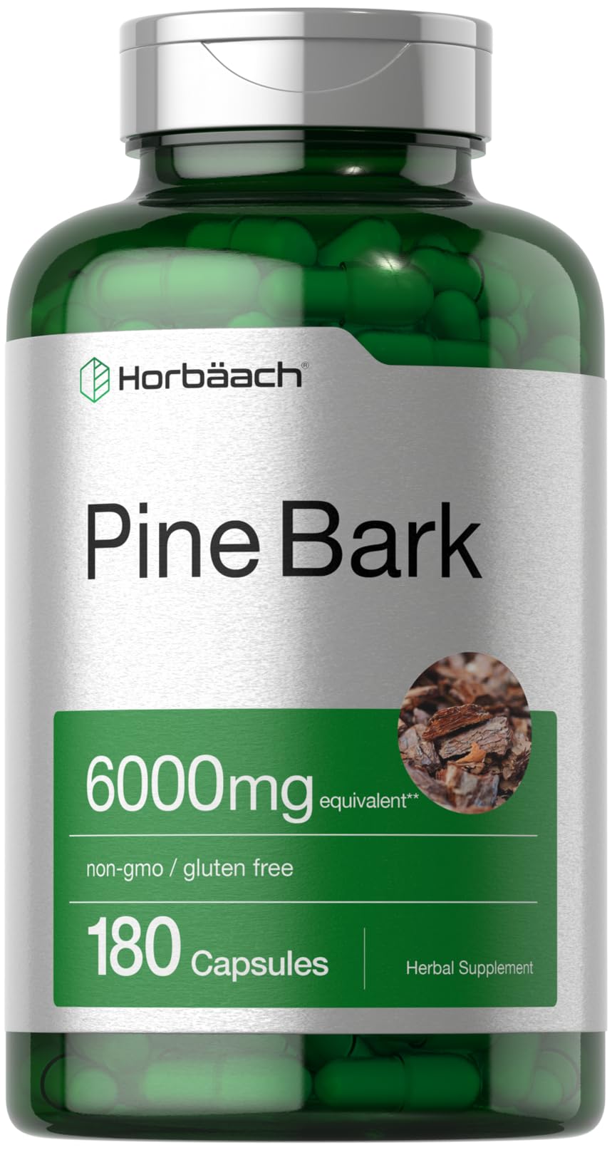 Horbäach Pine Bark Extract Capsules, 180 Capsules