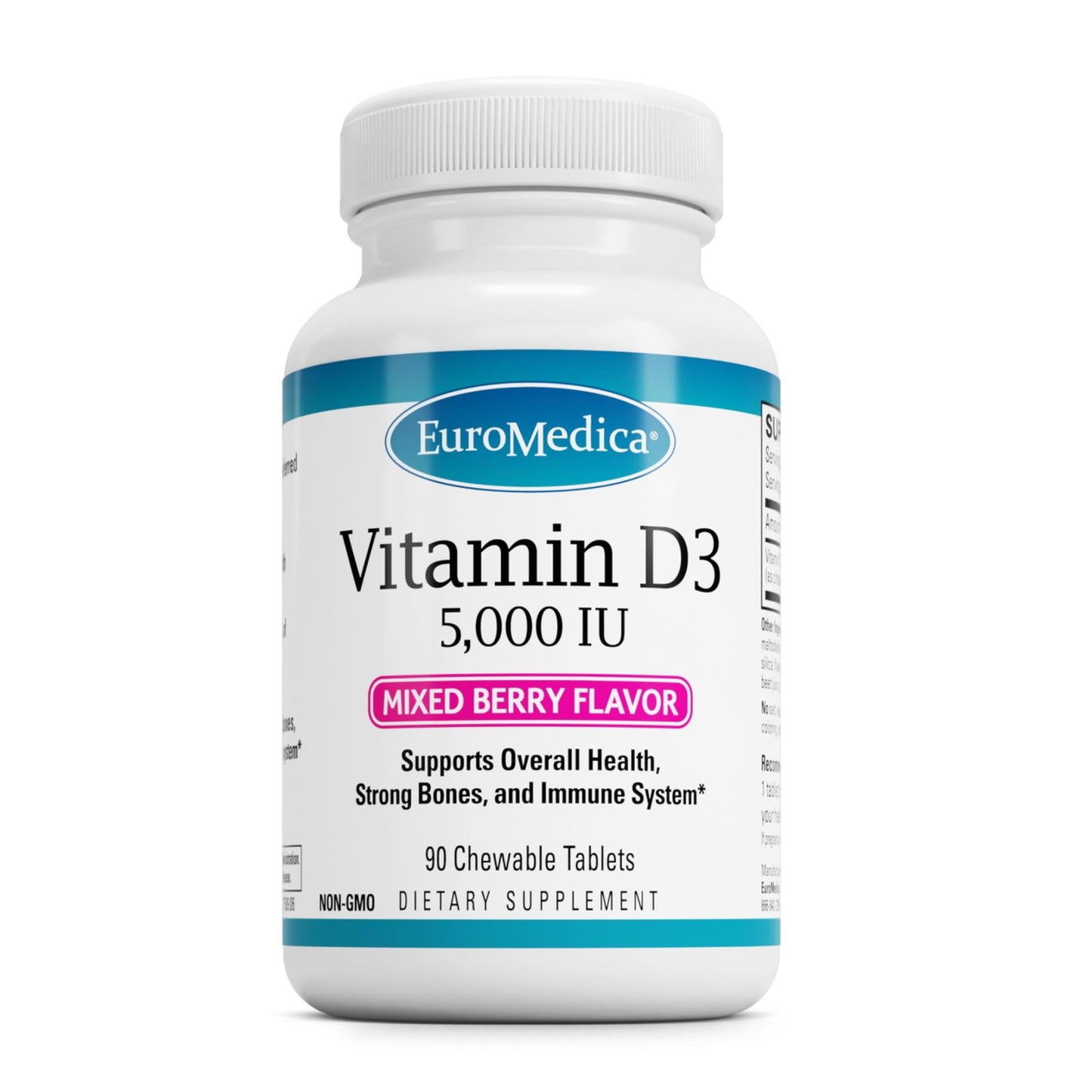 EuroMedica Vitamin D3 5000 IU Tablets 90 Count