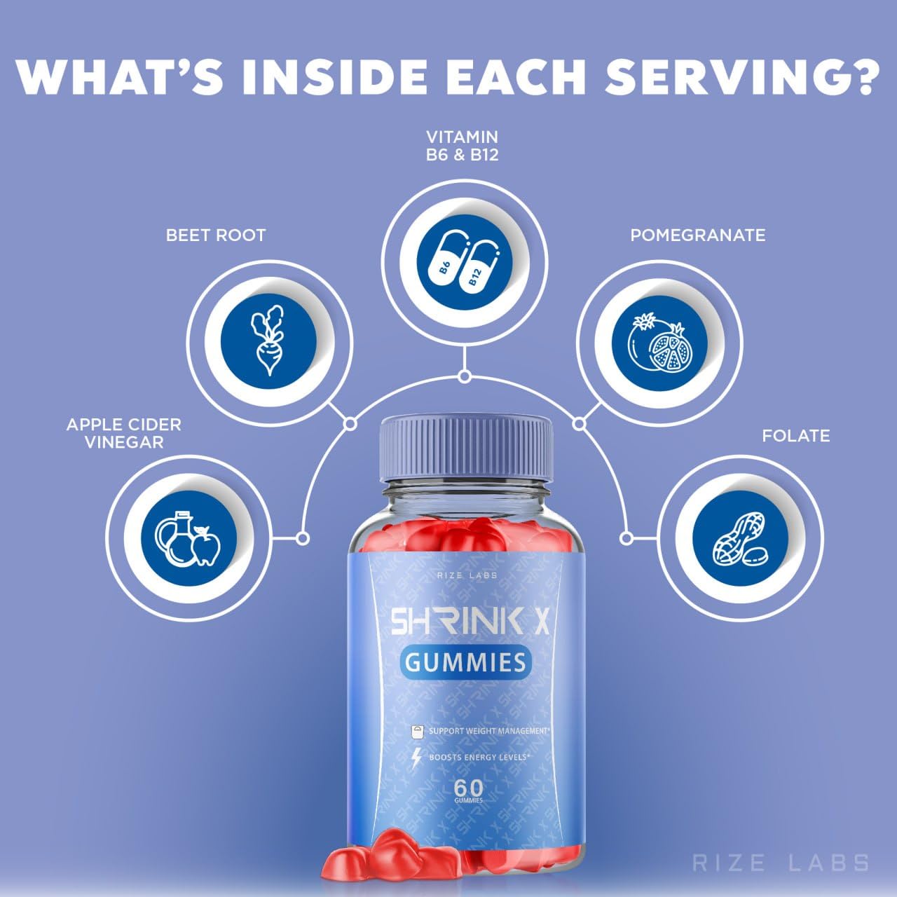 Rize Labs Shrink X Gummies 120 Gummies
