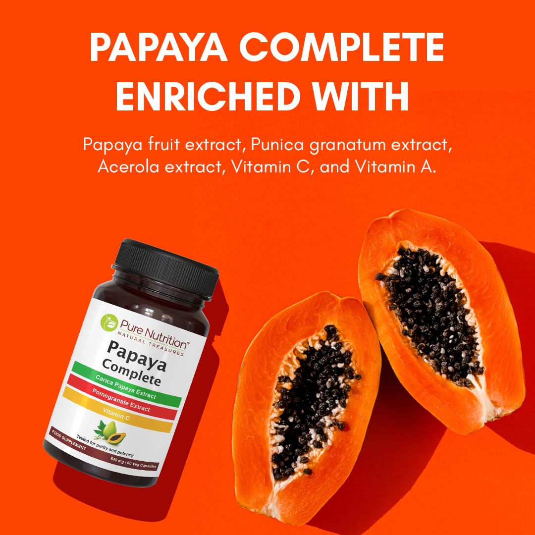 PURE NUTRITION NATURAL TREASURES Papaya Complete Capsule, 60 Capsules