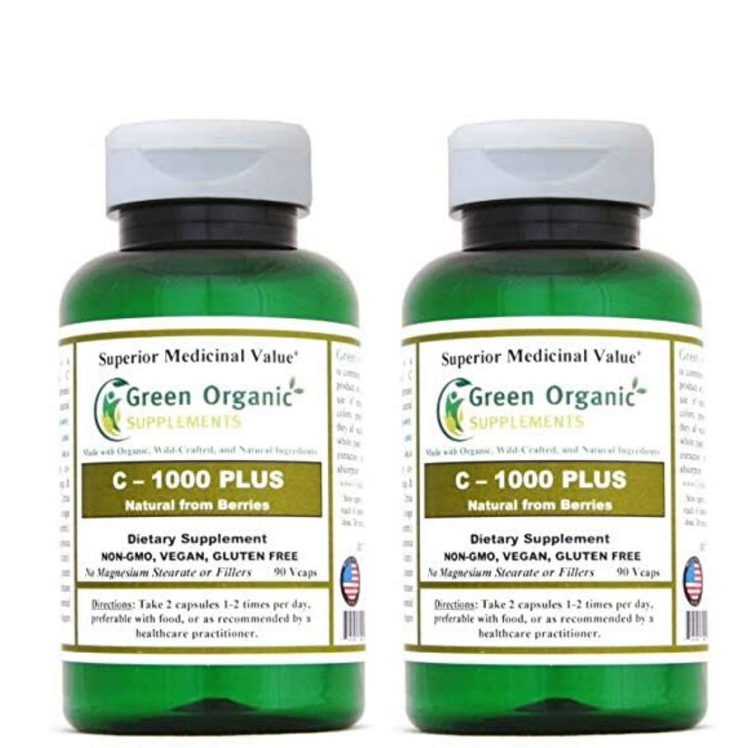 Green Organic Supplements Vitamin C-1000 Mg Plus Capsules, 90 VCaps