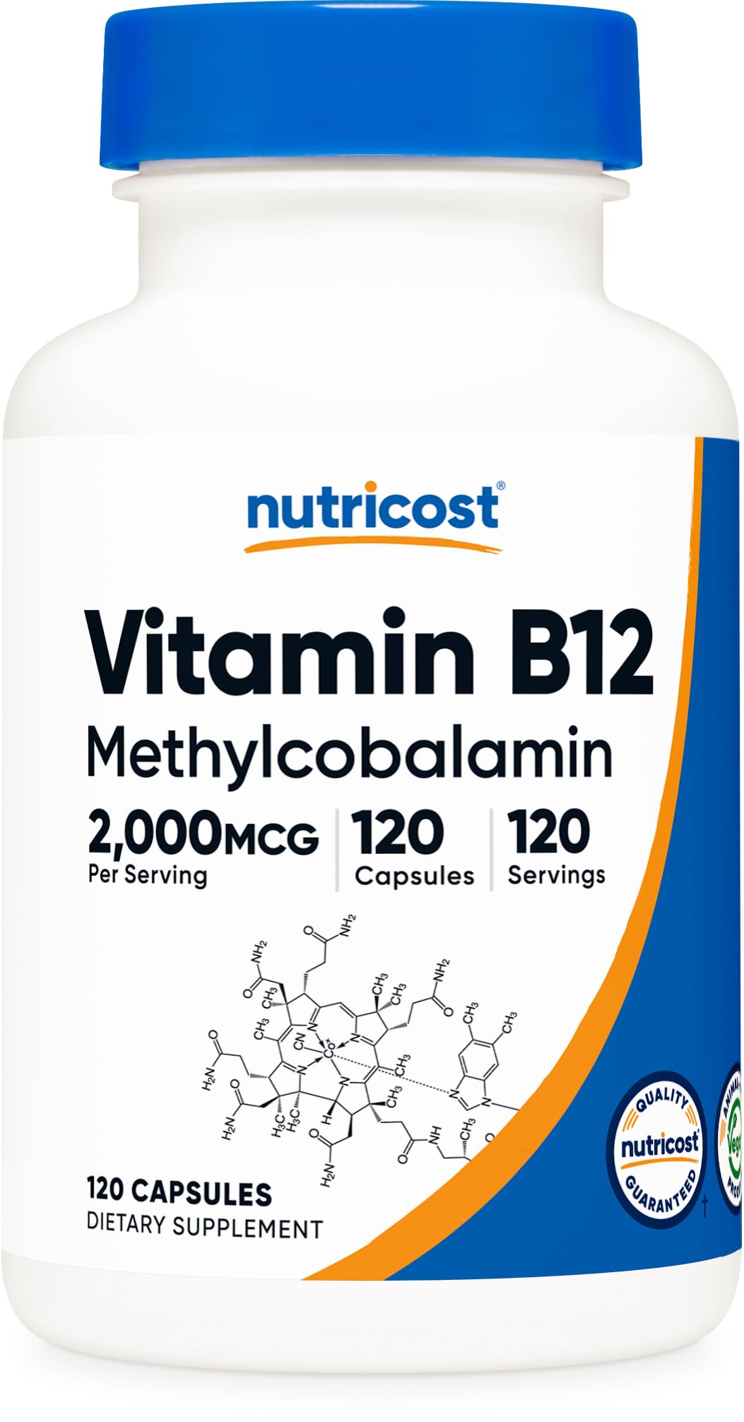 Nutricost Vitamin B12 (Methylcobalamin) 2000mcg, 120 Capsules
