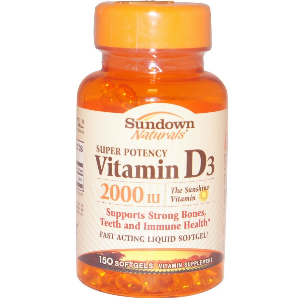 Sundown Naturals Vitamin D-2000 IU Softgels, 150 Softgels