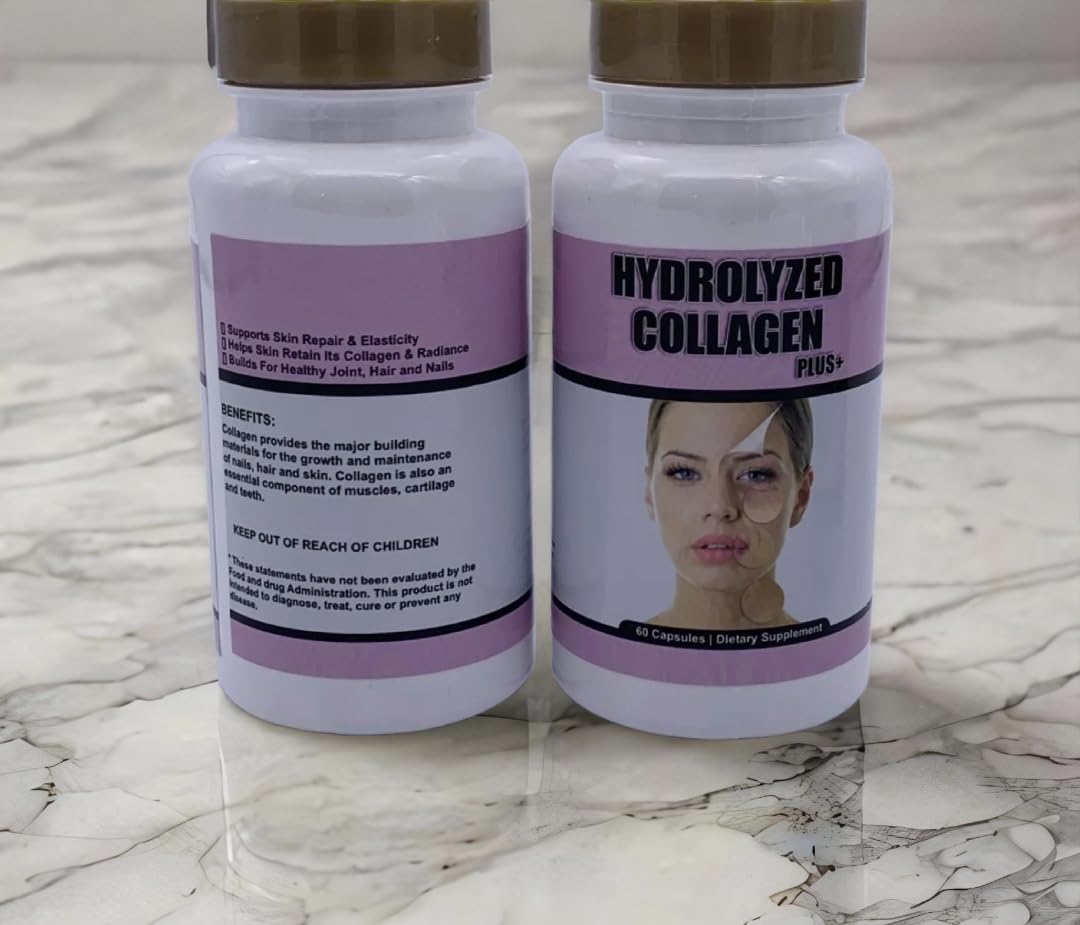Generic Super Hydrolyzed Collagen Plus with Vitamin C and Biotin, Skin, Hair and Nails Supplement, Includes Antioxidants, Capsules, 60 Count