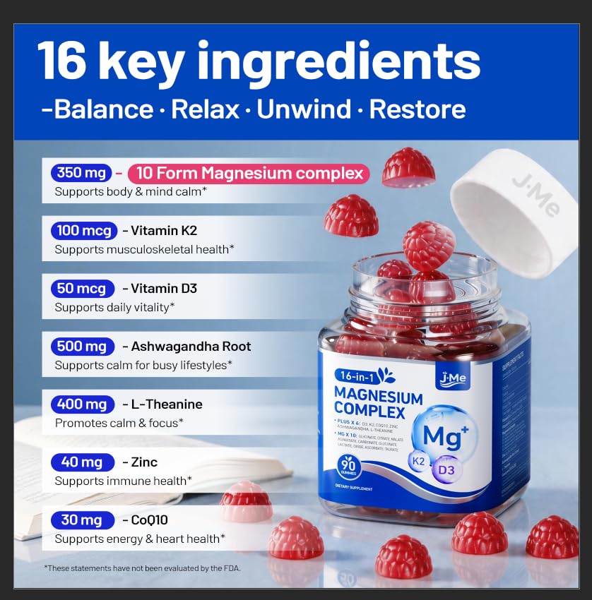 JME Sleep & Restore Magnesium Complex Gummies, 90 Gummies