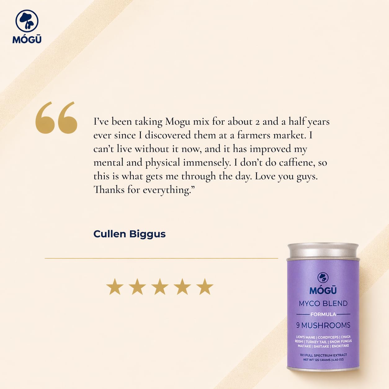 MÓGU MUSHROOMS Mogu Myco Blend 9 Organic Mushroom Formula Powder 10:1 Full-Spectrum Dual Extract, Mushroom Extract Powder for Immune Support and Adaptogenic Balance, 4.4 oz