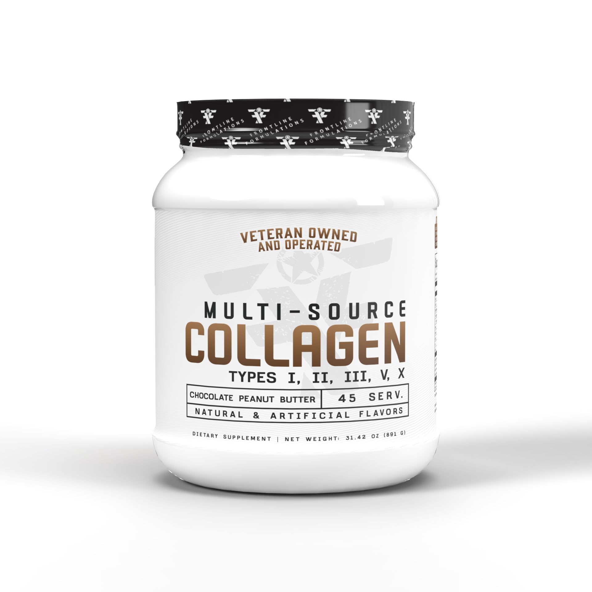 FRONTLINE FORMULATIONS Multi Source Collagen Powder Chocolate Peanut Butter 31.42