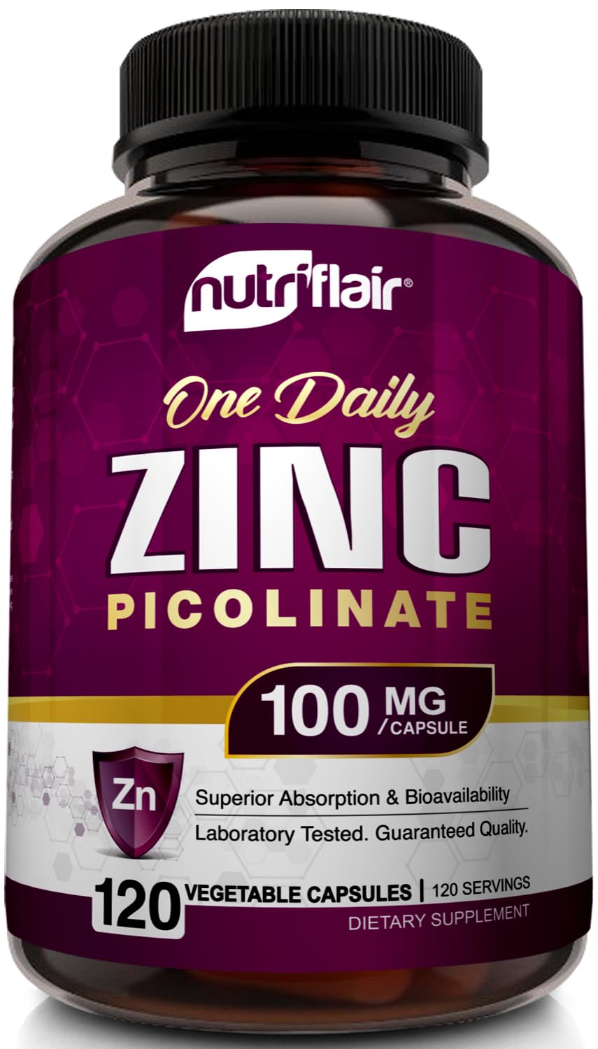 NutriFlair Zinc Picolinate 100mg Capsule 120 Count