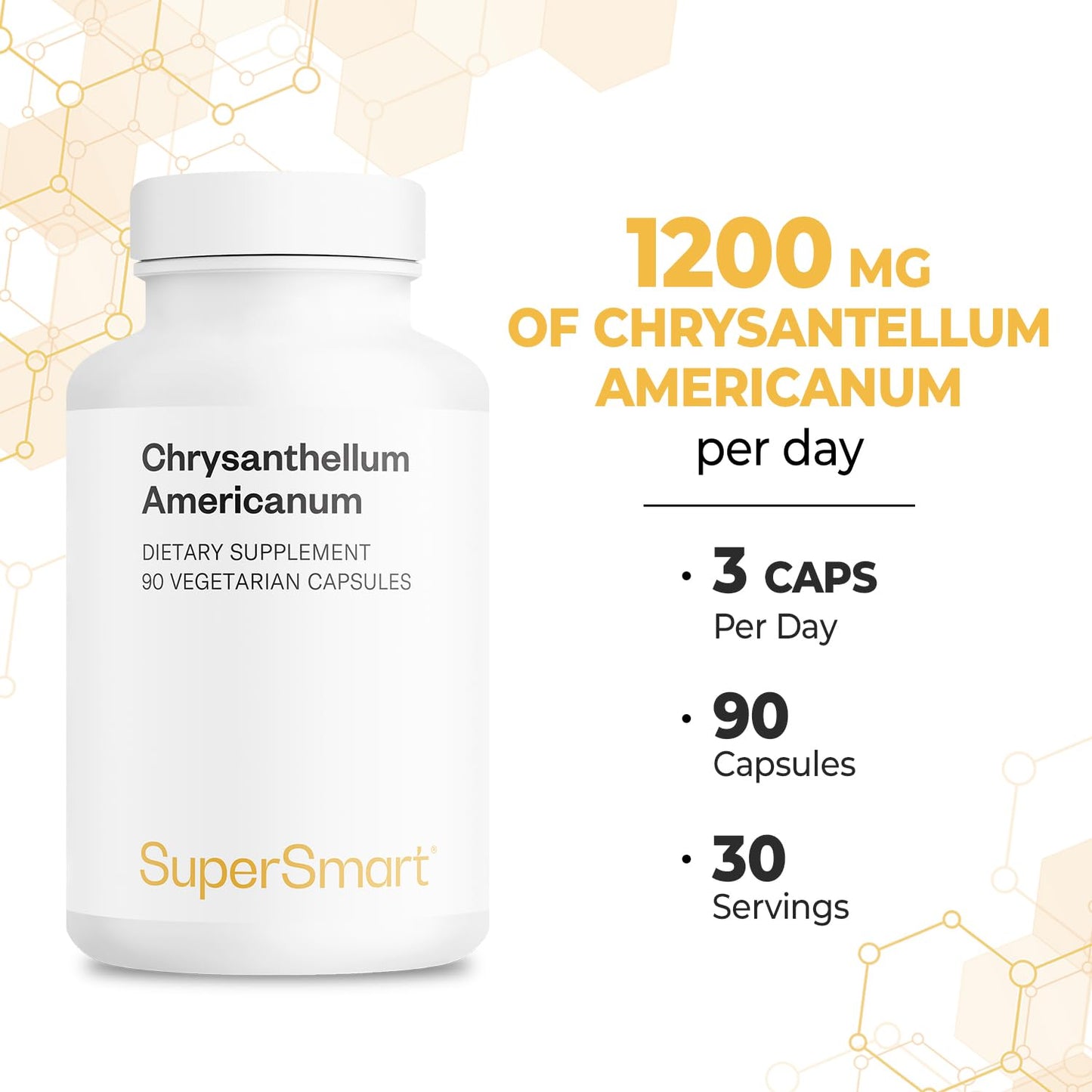 Supersmart Chrysantellum Americanum 1200mg Daily High Strength Vegetarian Capsules, 90 Count