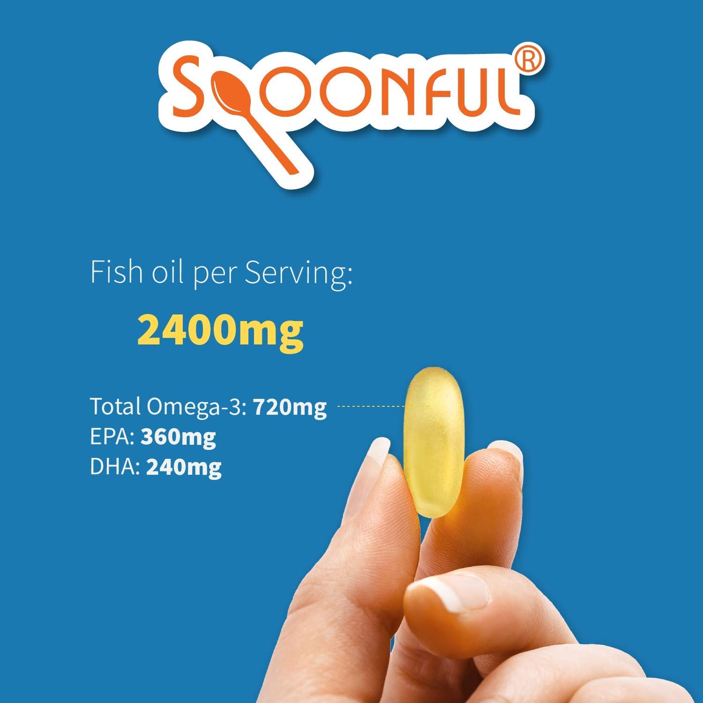 Spoonful Omega 3 Fish Oil Enteric Coated 2400mg Softgel, 200 Softgels