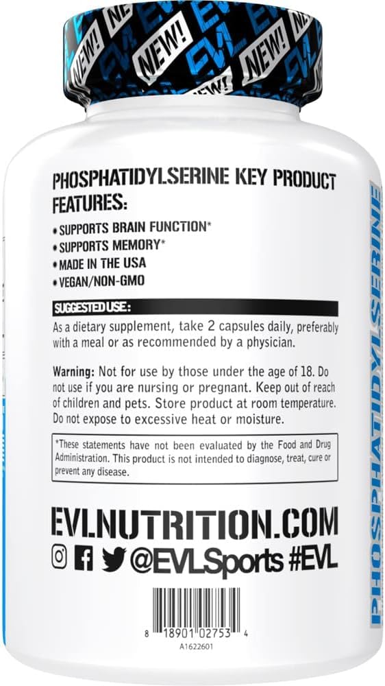 Evlution Phosphatidylserine 300mg Capsule, 60 Count