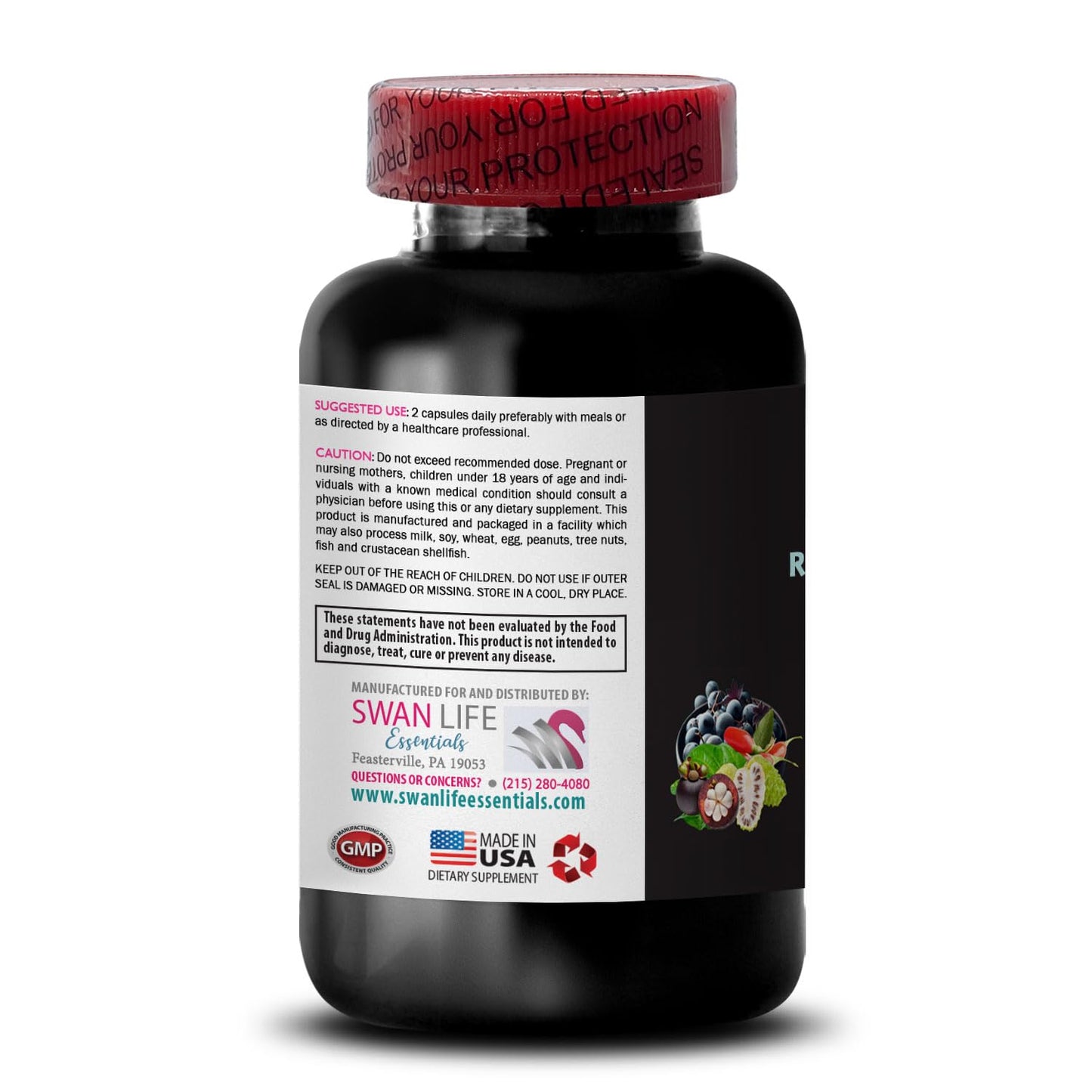 SWAN LIFE ESSENTIALS Pomegranate Strength Resveratrol Complex 120 Capsules
