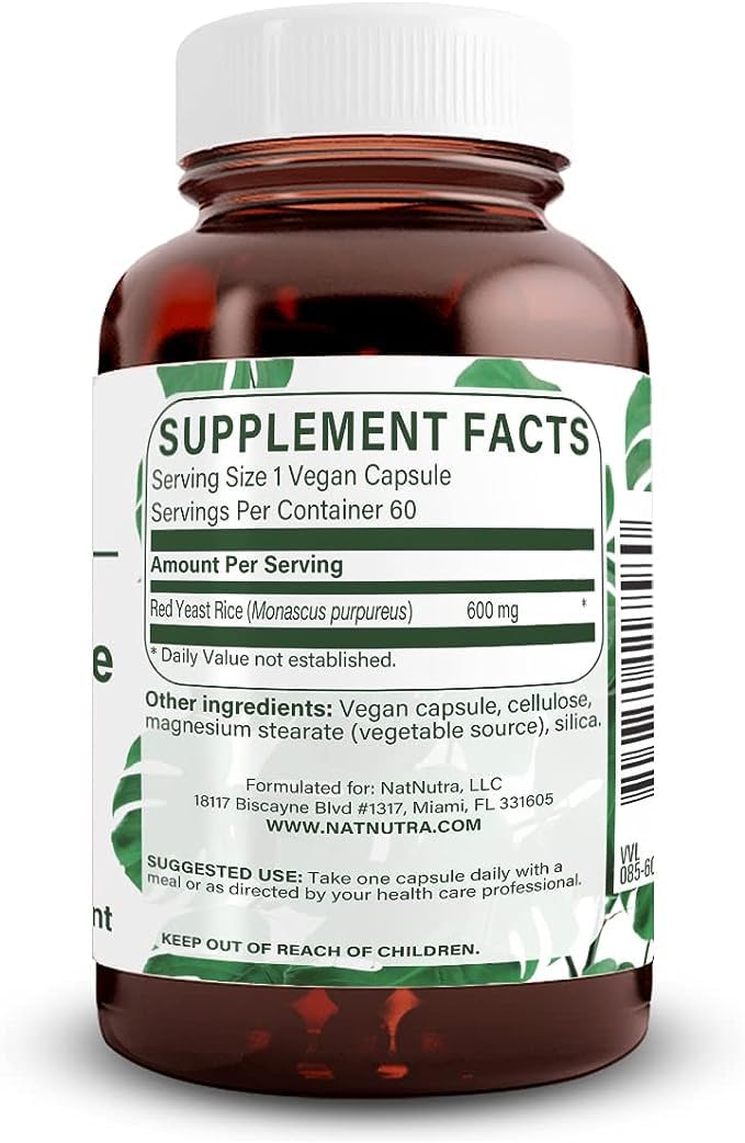 Natural Nutra Red Yeast Rice Extract 120 Capsules