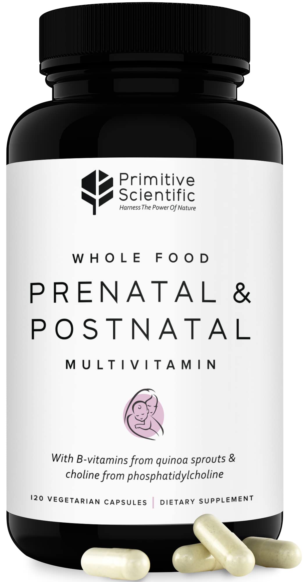 Primitive Scientific Prenatal and Postnatal Multivitamin for Women, Capsules, 120 Count
