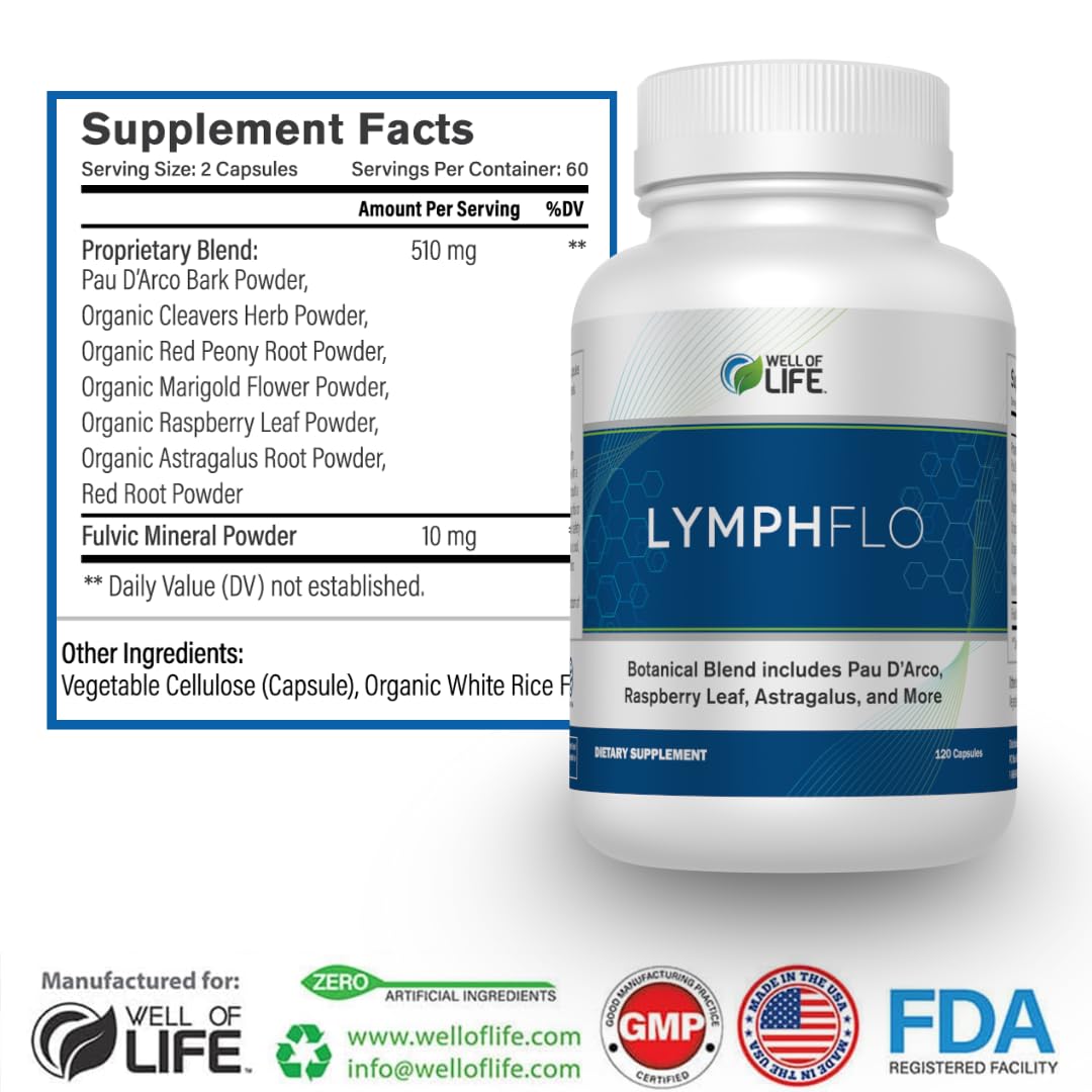 Well of Life LymphFlo Capsules, 120 Count