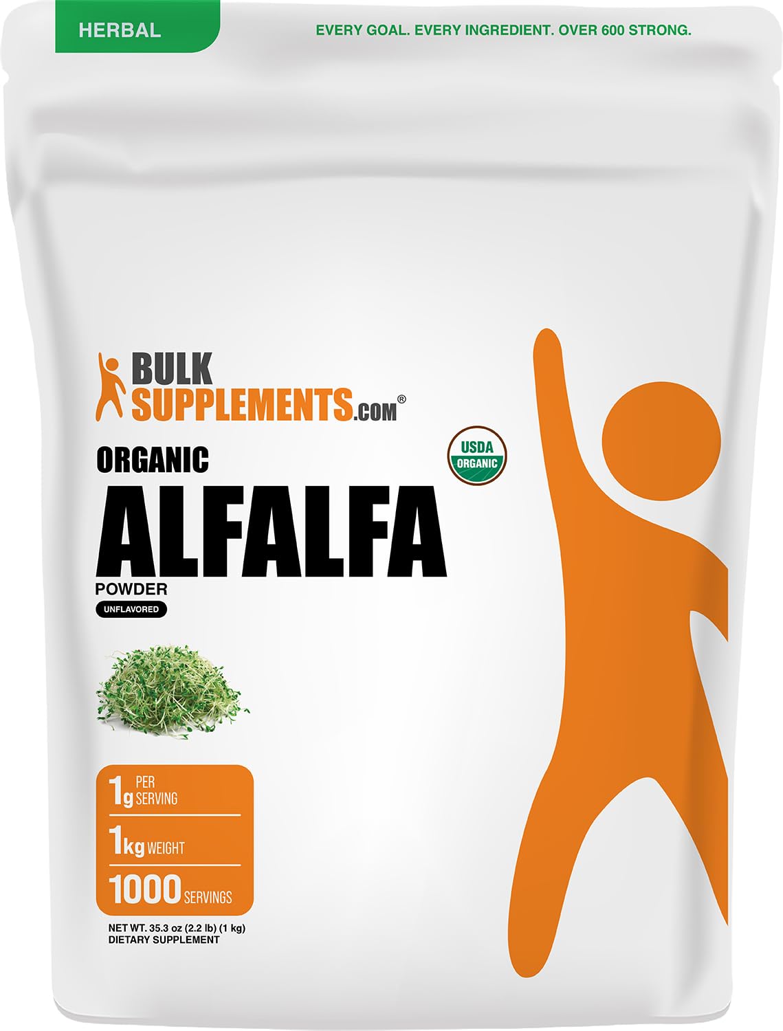 BulkSupplements Organic Alfalfa Grass Powder, 35.27 oz