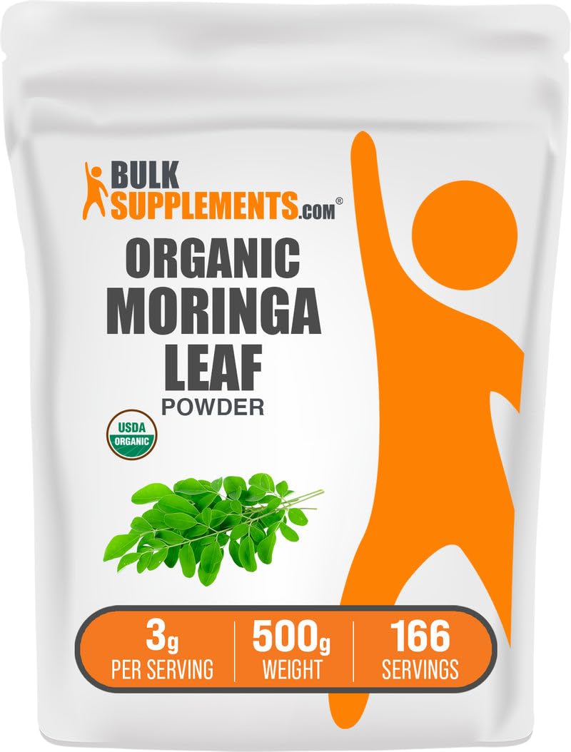 BulkSupplements Organic Moringa Leaf Powder, 17.6 Ounce