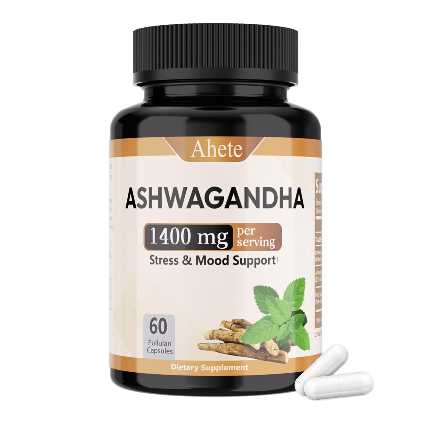 Ahete Ashwagandha Supplement Capsule, 60 Capsules