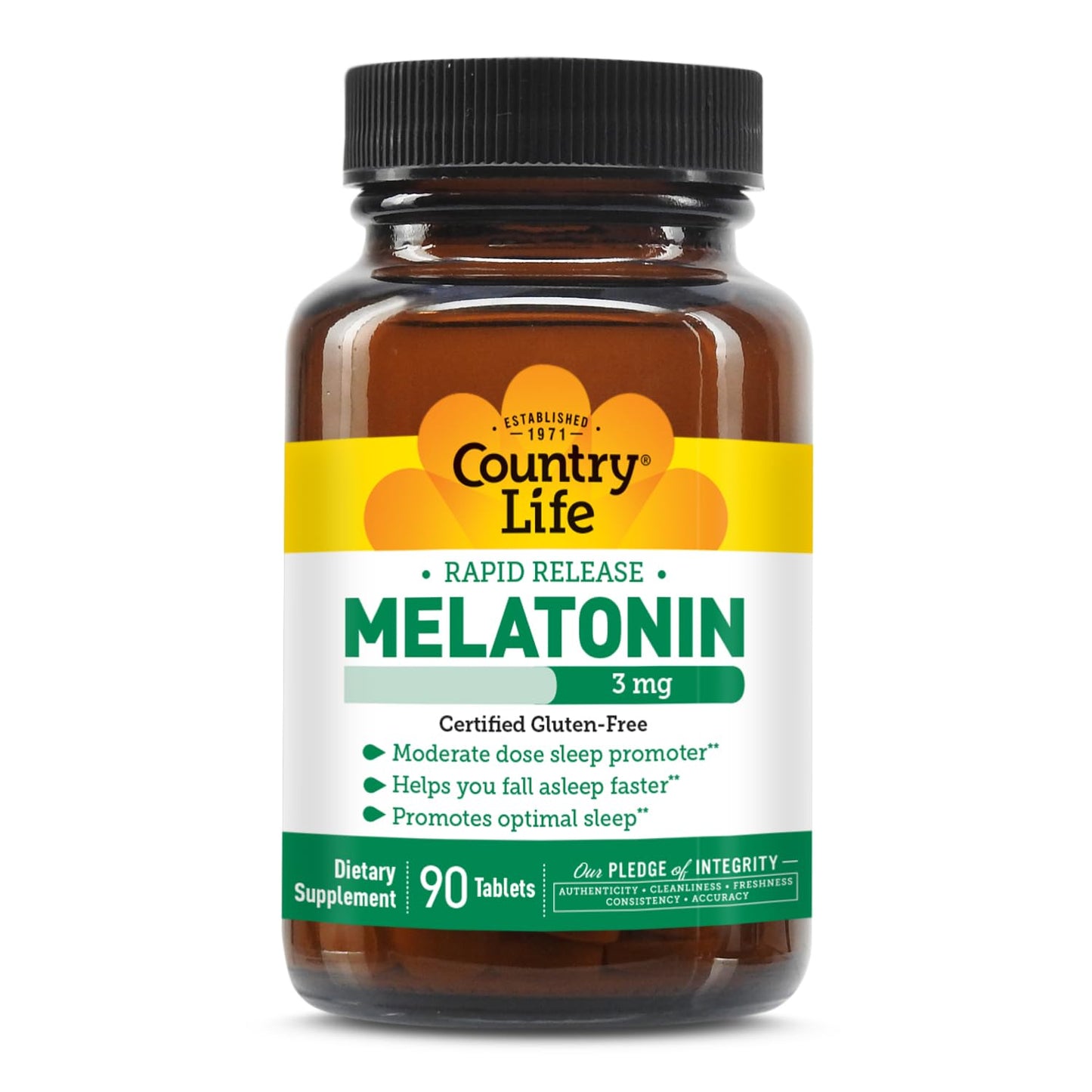 Country Life Melatonin Sleep Aid 3mg Tablet, 90 Count