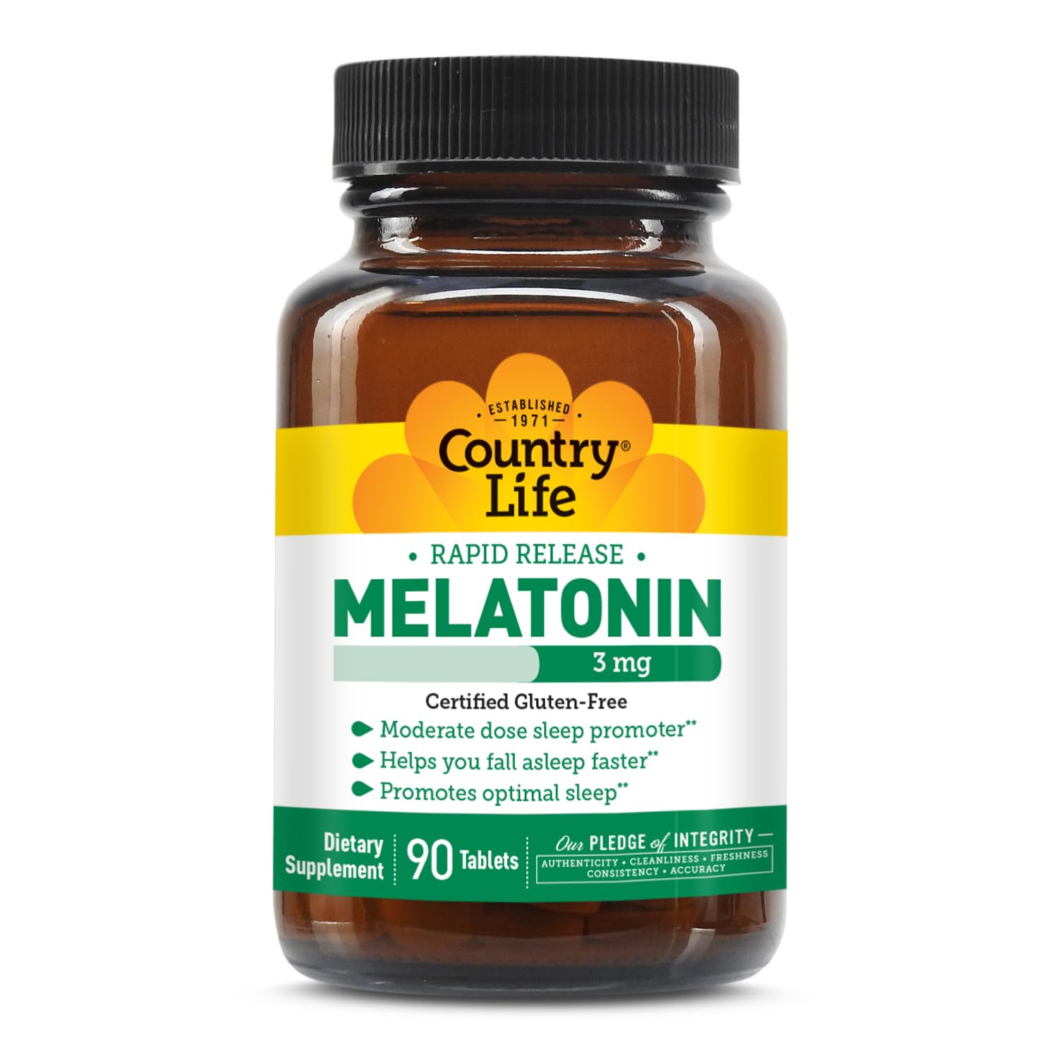 Country Life Melatonin Sleep Aid 3mg Tablet, 90 Count