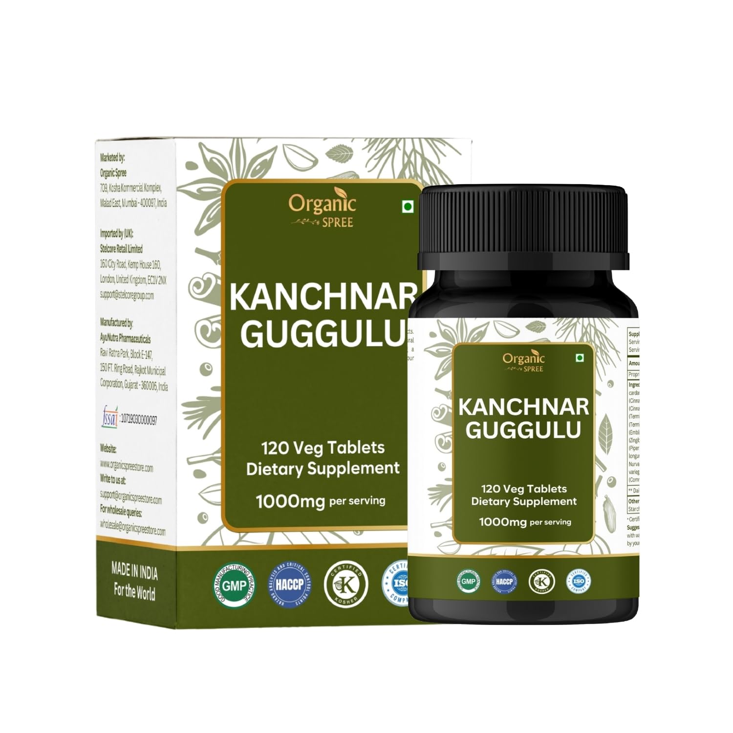 ORGANIC SPREE Kanchnar Guggulu 120 Tablets