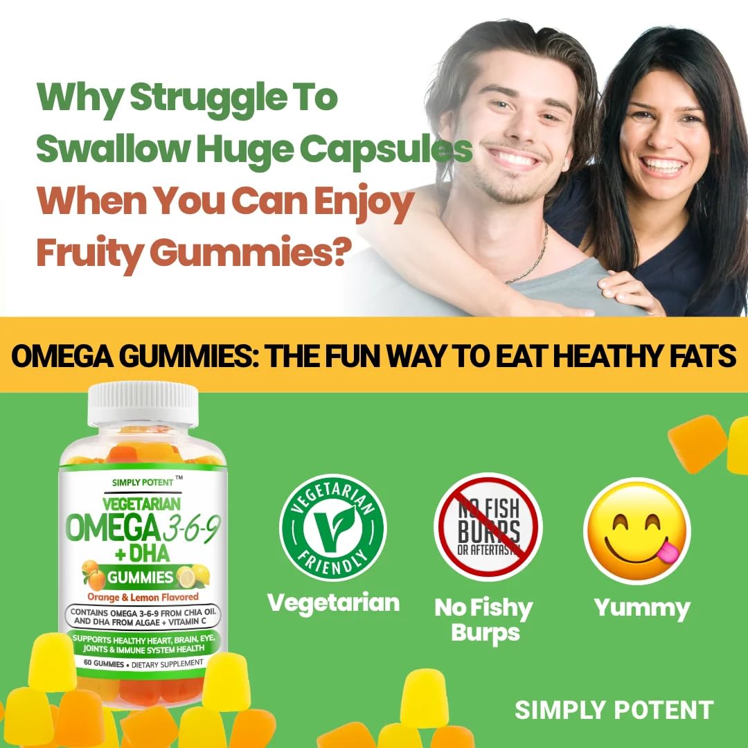 Simply Potent Omega 3 Fish Oil Gummies, 60 Count