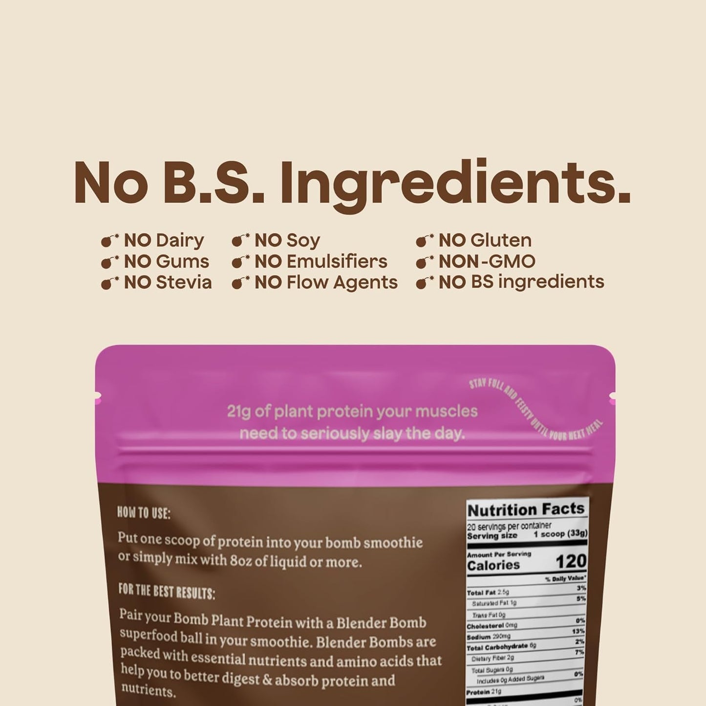 Blender Bombs Bomb Plant Protein Powder, 23.5 oz