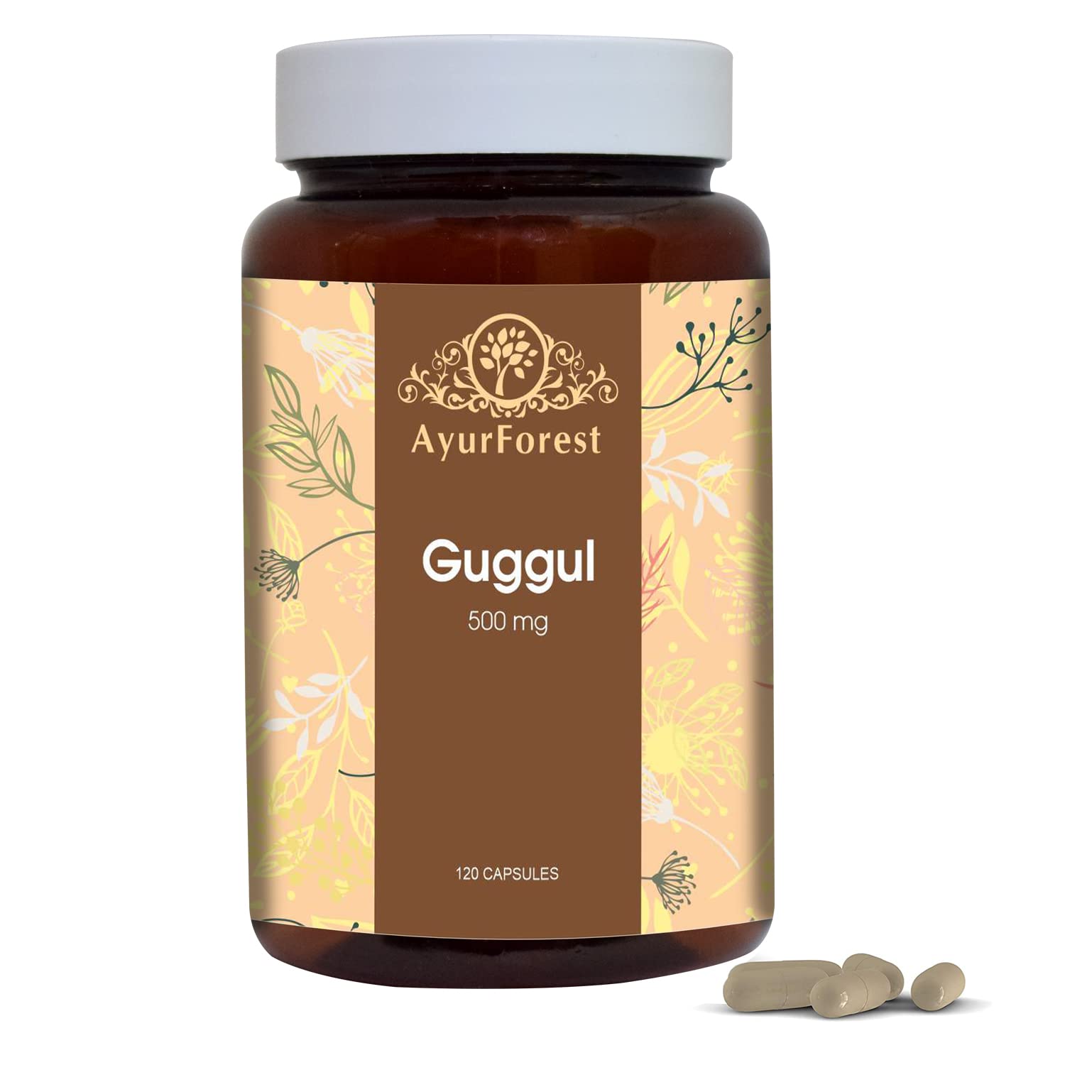 AYURFOREST Guggul Vegie Capsule with Arjuna Extract 1000 mg, 120 Capsules