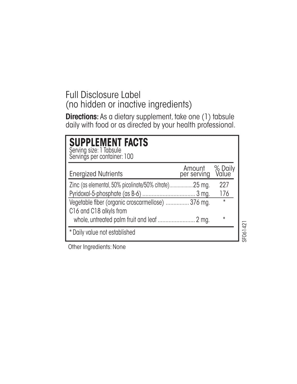 PERQUE Energized Double Zinc Guard Tablets 100 Count