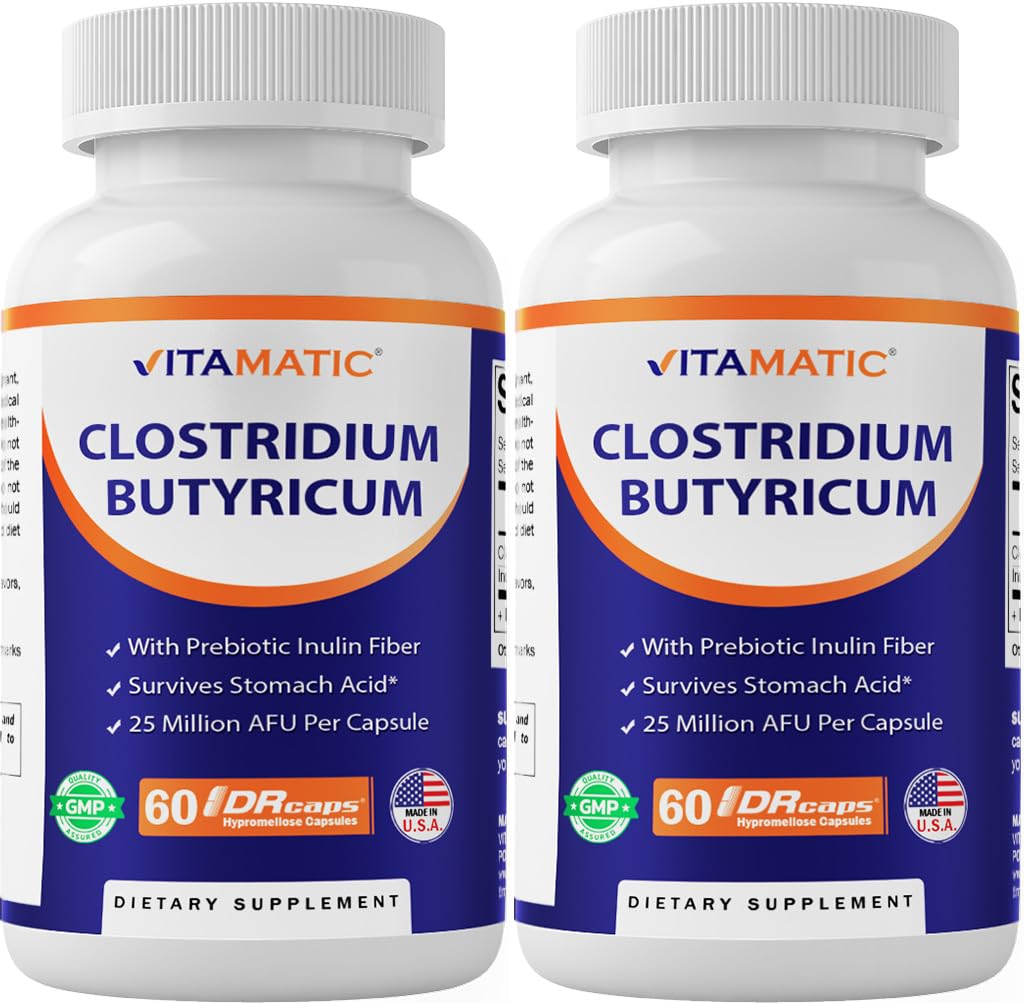 Vitamatic Clostridium butyricum 25 Million - Gut Health 60 Capsules